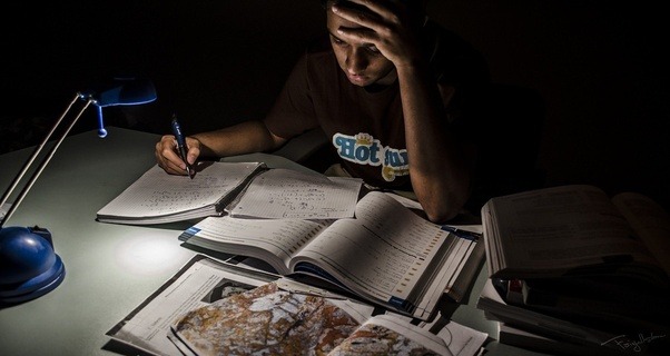 studying at night